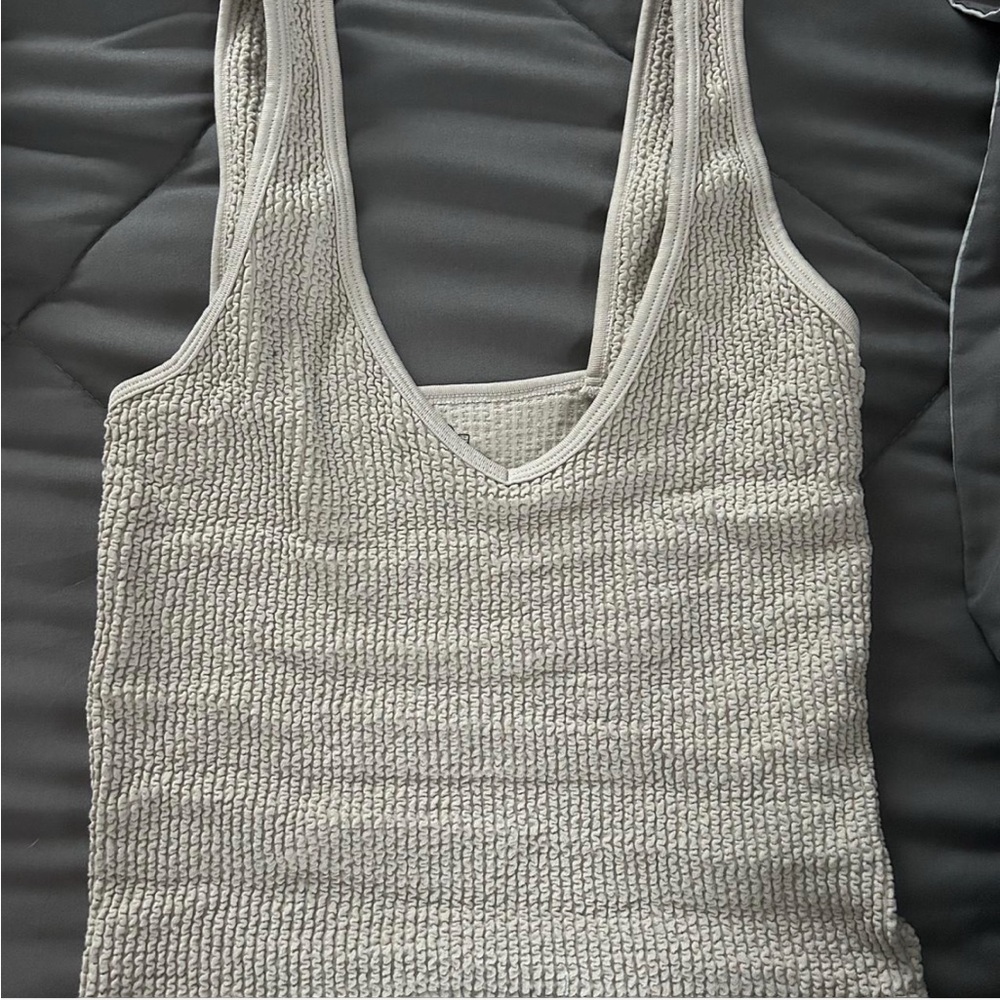 Aura Textured Cream Tank Top